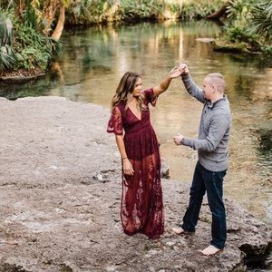 Honey Punch Lace Overlay Romper